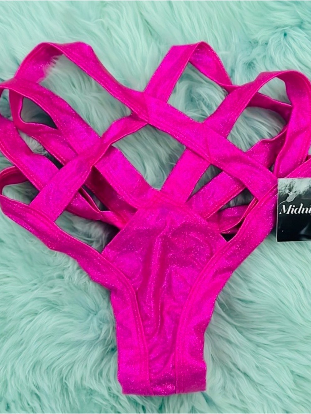 Metallic Pink Strappy thong bottoms